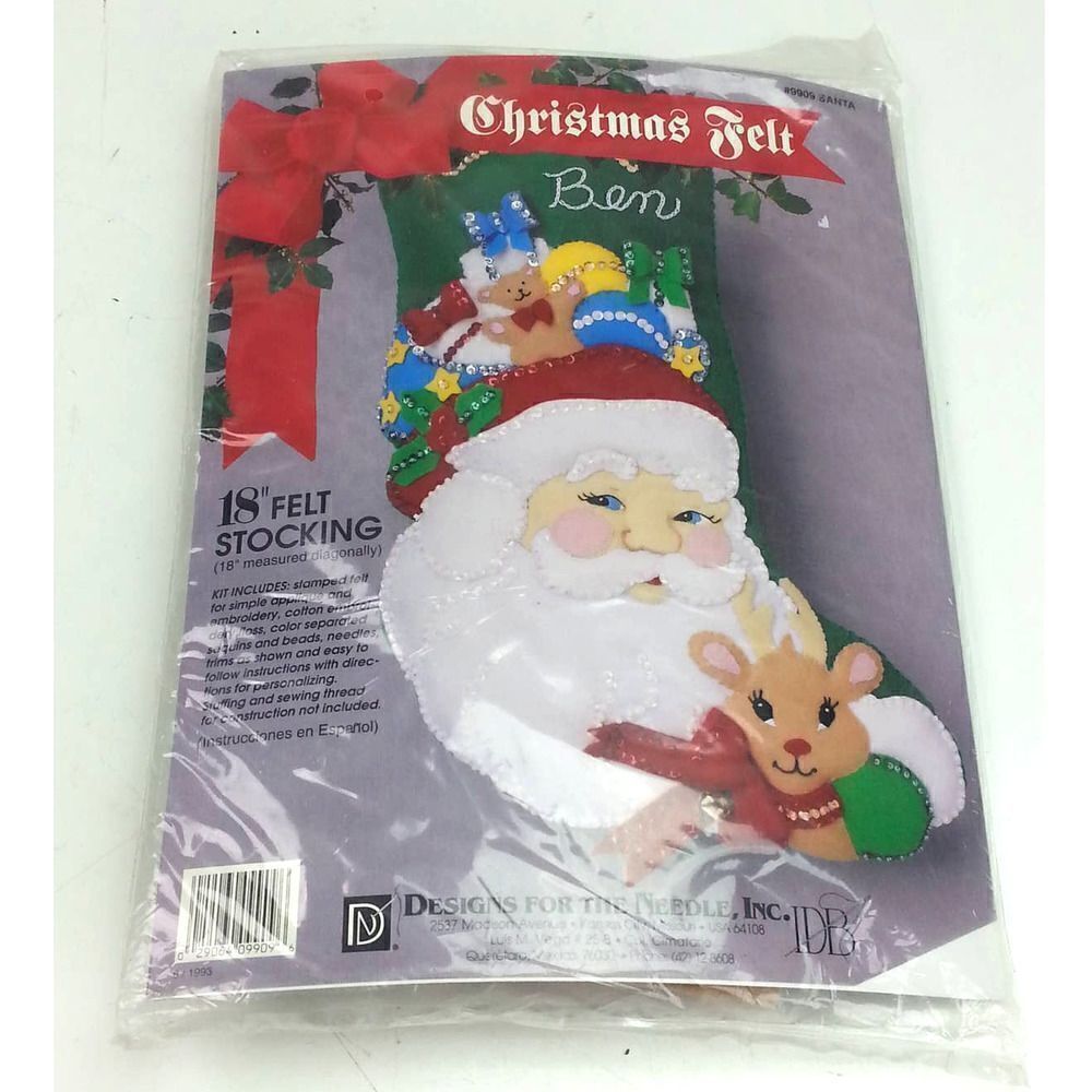 Designs For The Needle Santa Christmas Stocking